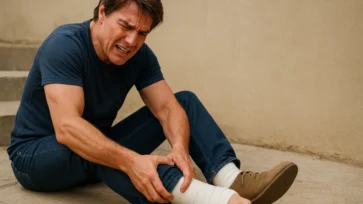 Tom Cruise fraturou tornozelo em qual filme?