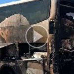 Ônibus pega fogo em Jaraguari e passageiros são retirados às pressas